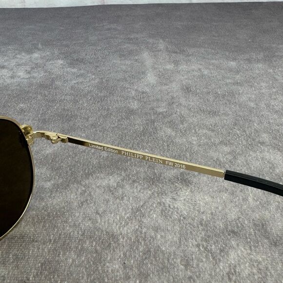 Philipp Plein Gold Aviator Limited Edition Mirrored Sunglasses - Picture 12 of 13